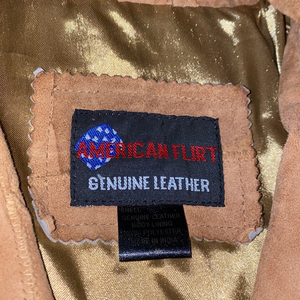 American Flirt Patch Leather Button Closure Jacke… - image 2